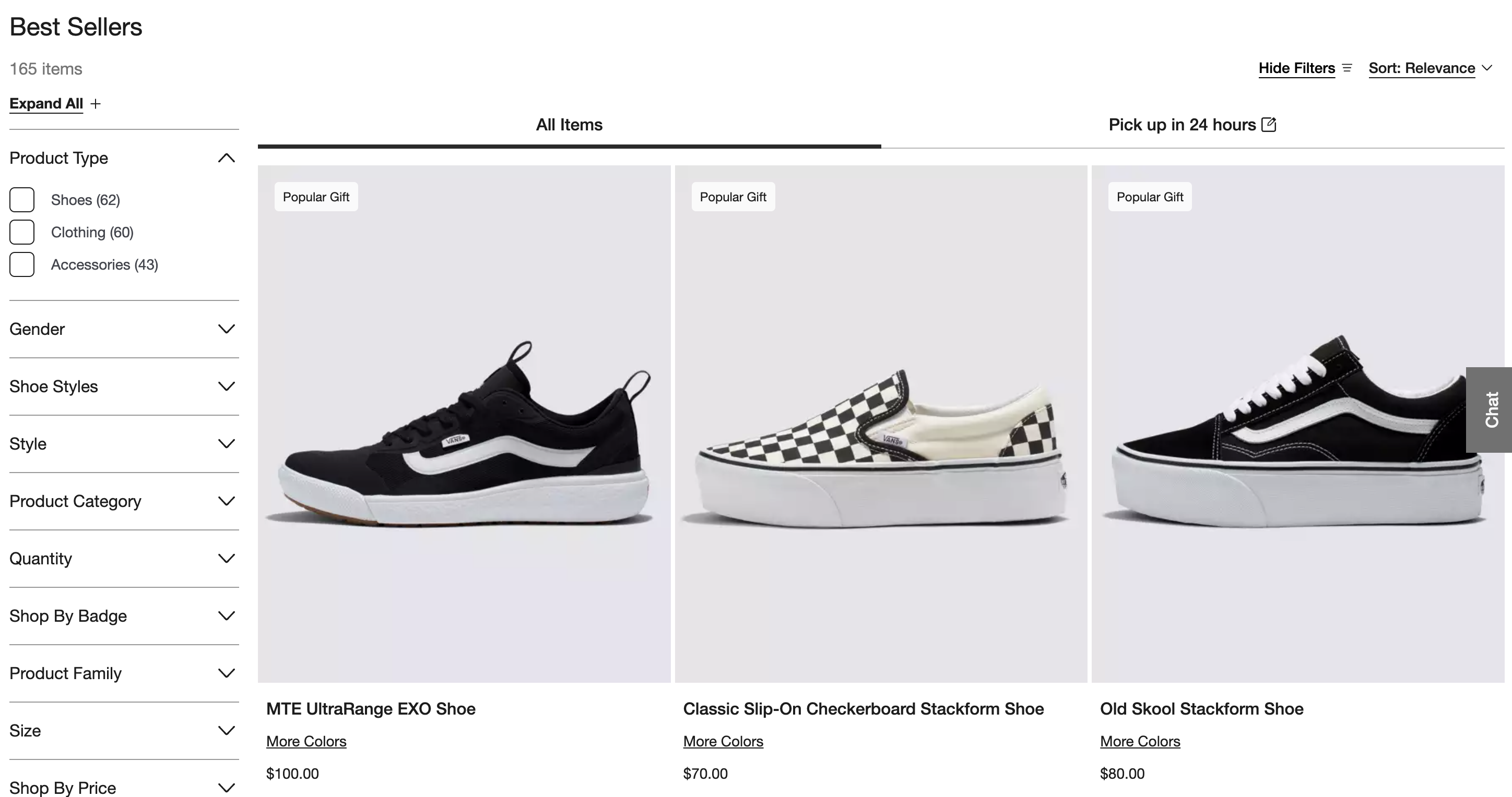 Vans online shoe store